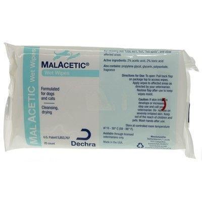 Dechra MalAcetic Wet Wipes for Dogs & Cats 25 Count (Pack of 1) - PawsPlanet Australia