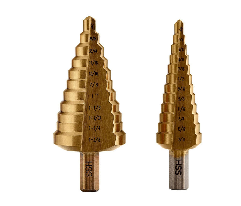 Harbor Freight Tools 1 Count Titanium Nitride Coated High Speed Steel 2 Flute Spiral Step Drill Bits