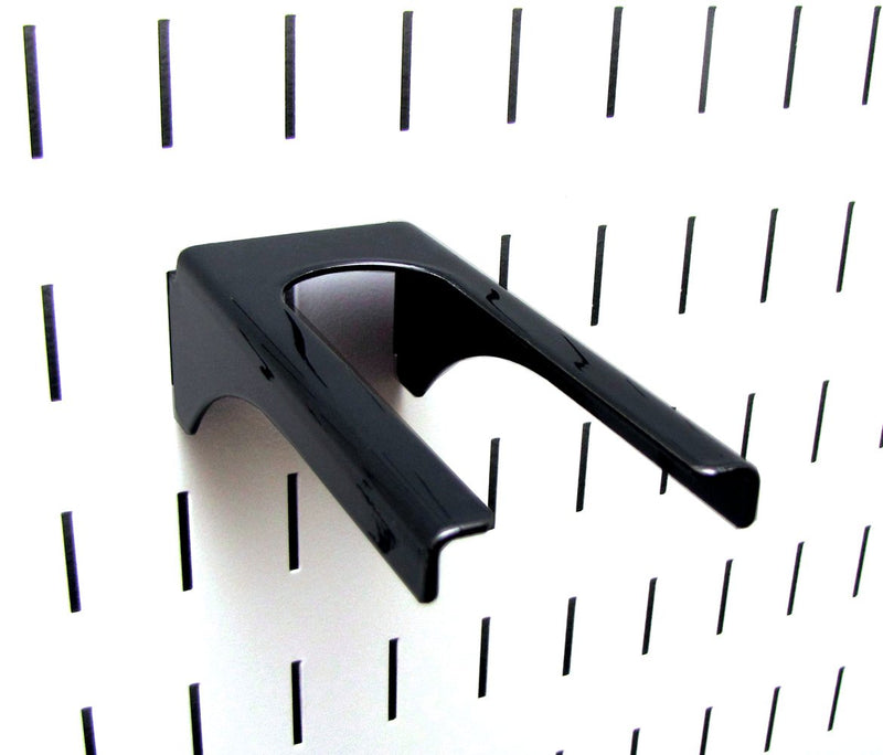 Wall Control Black Metal Pegboard Hook for Tool Board - 1-1/4in Handle, 4in Deep, 35lbs Capacity 1 Count (Pack of 1)