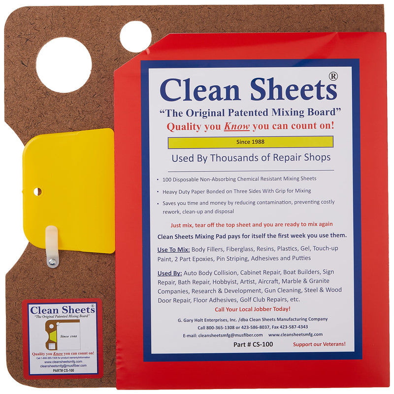Clean Sheets - CLN-CS100 Superior Mixing Pad (12x12) - 100 Disposable Sheets FOR Toughest Job, Clear 1 Count (Pack of 1)