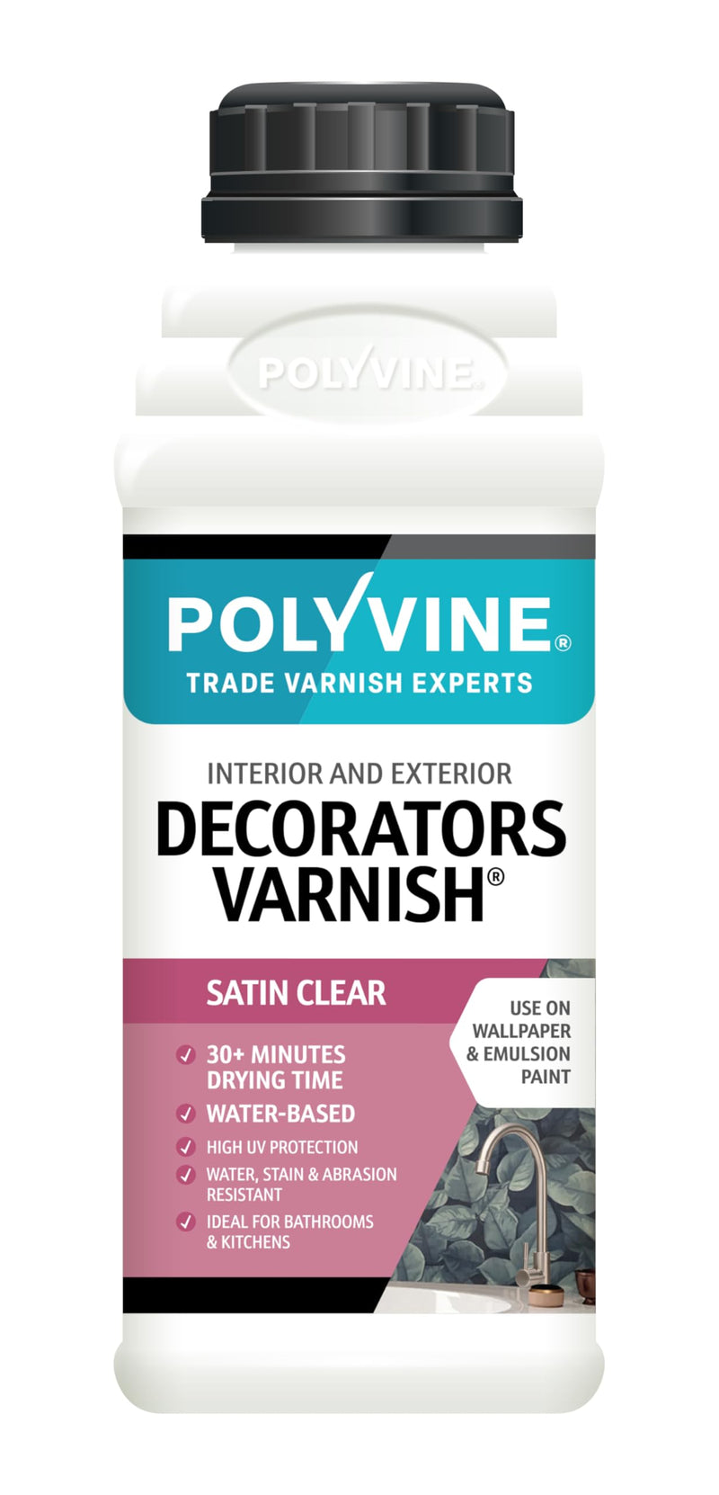 Polyvine Decorator's Varnish Satin Finish Pint / 500ml