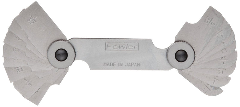 Fowler 52-470-120-0, Inch Radius Gage Set with 1/32"-17/64" Range 16 Leaves