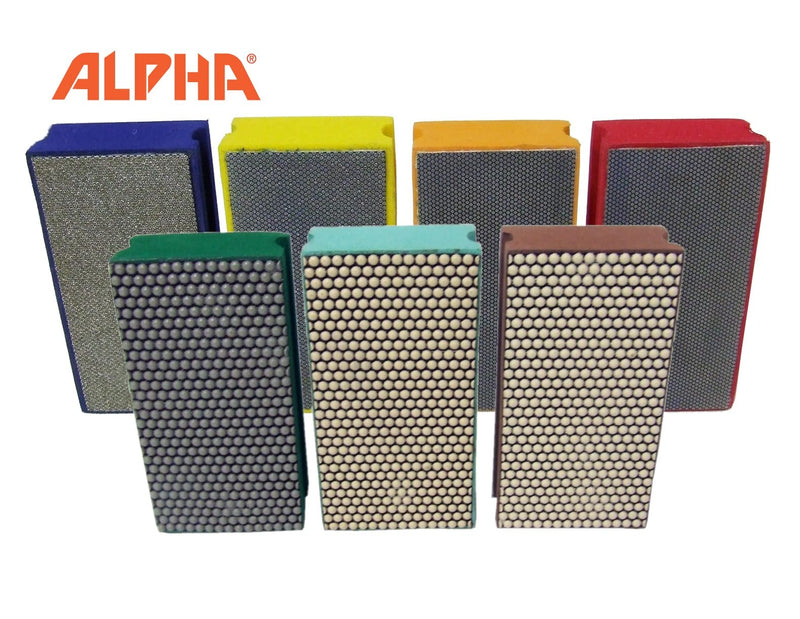 Diamond Hand Polishing Pads by Alpha - 7 Piece Kit