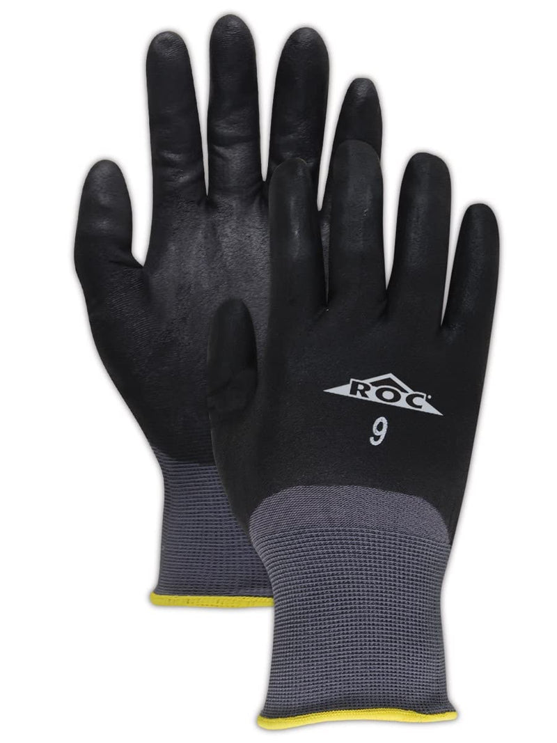 MAGID D-ROC ANSI A1 Lightweight Foam Nitrile Coated Work Gloves, 12 Pairs, Size 9/Large, GP110 9/L