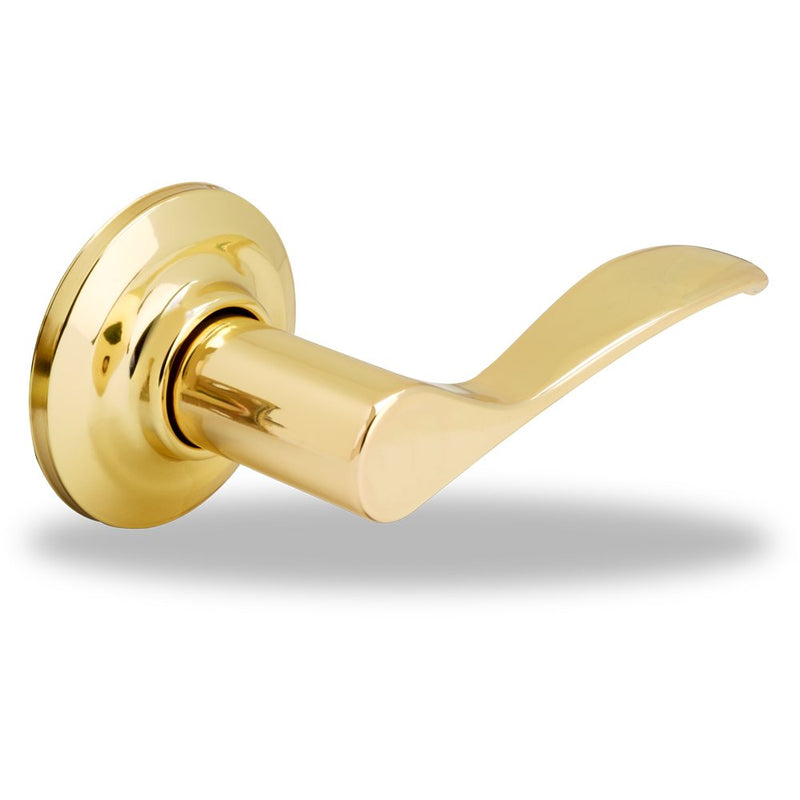 Yale YH Collection Norwood Lever in Polished Brass - Left Handed Dummy