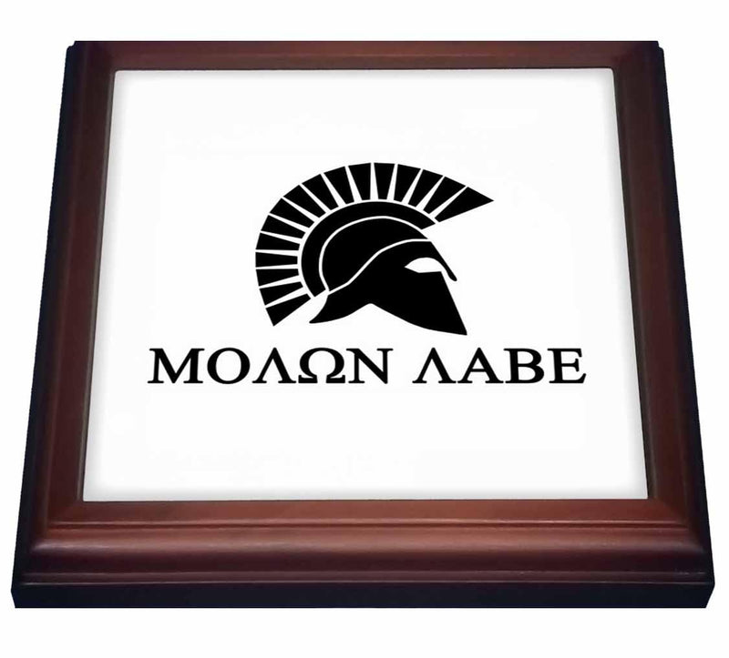 3dRose Molon Labe Trivet with Ceramic Tile, 8" by 8", Brown