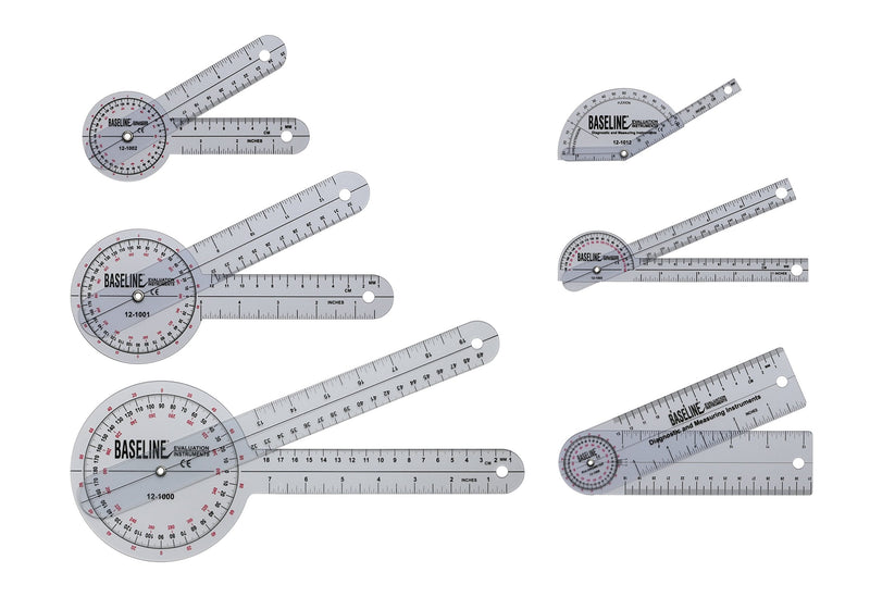 Baseline 12-1028 Plastic Goniometer, 6-Piece Set Set (6 Piece) Standard