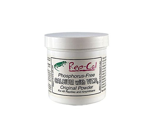 Rep-Cal 52296 Phosphorous-Free Calcium Fine Powder Reptile/Amphibian Supplement with Vitamin D3, 5 oz - PawsPlanet Australia