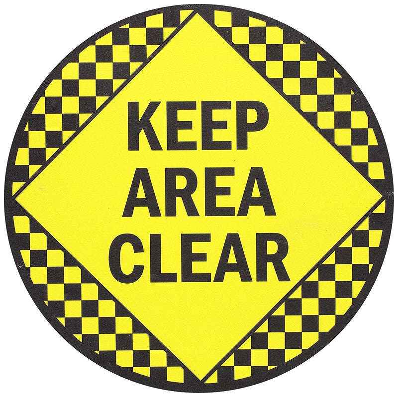SmartSign - SF-0097-FO-17 "Keep Area Clear" Anti Slip Adhesive Floor Sign | 17" x 17" Black on Yellow
