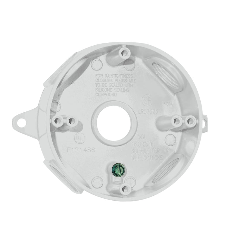 Sigma Engineered Solutions, White Sigma Electric 143854WH 1/2-Inch 5 Hole Round Box 1 Count (Pack of 1)