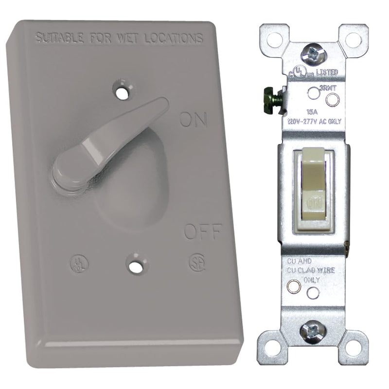 SIGMA ELECTRIC 14216 Sigma Toggle Switch Wp 2-3/16" X 4-9/16" Al 1 Gang Gray Shrinkwrap, No Size, Grey