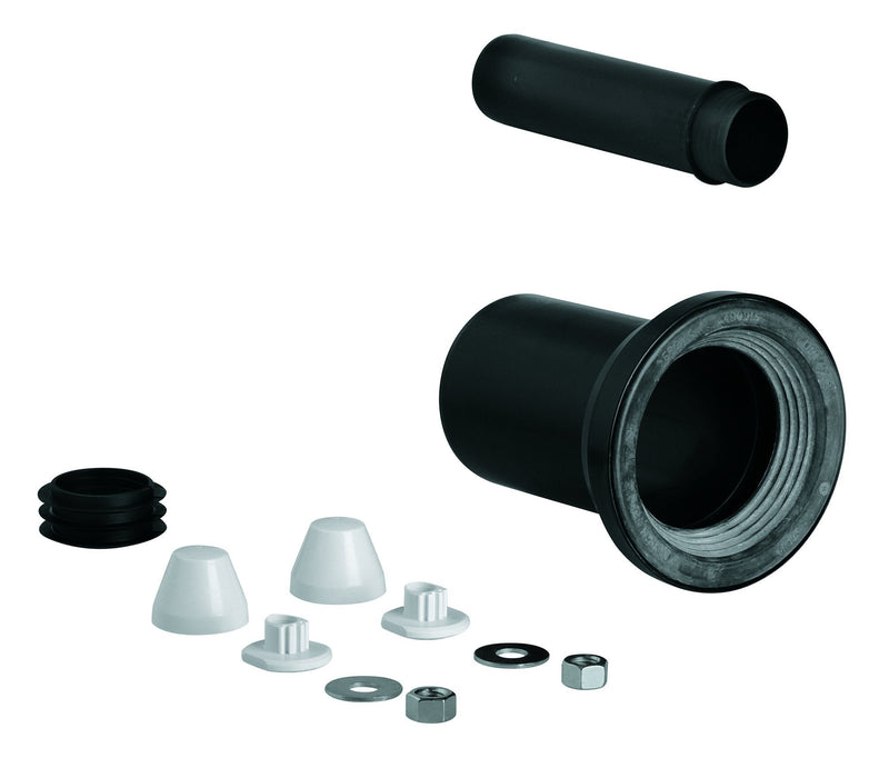 GROHE 37311K00 Wall Carrier Toilet Inlet and Outlet Connecting Set, Black