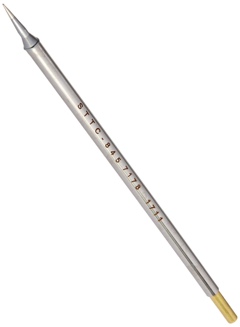 Metcal STTC-845 STTC Series Soldering Cartridge for Ceramic and High Thermal Demand Applications, Conical Sharp, 0.4mm Tip Size, 14.7mm Tip Length