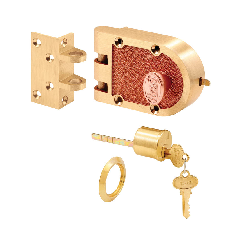 Segal SE 15316 Bronze Deadlock, 666A, Single Cylinder, Angle Strike, Brass (Single Pack)