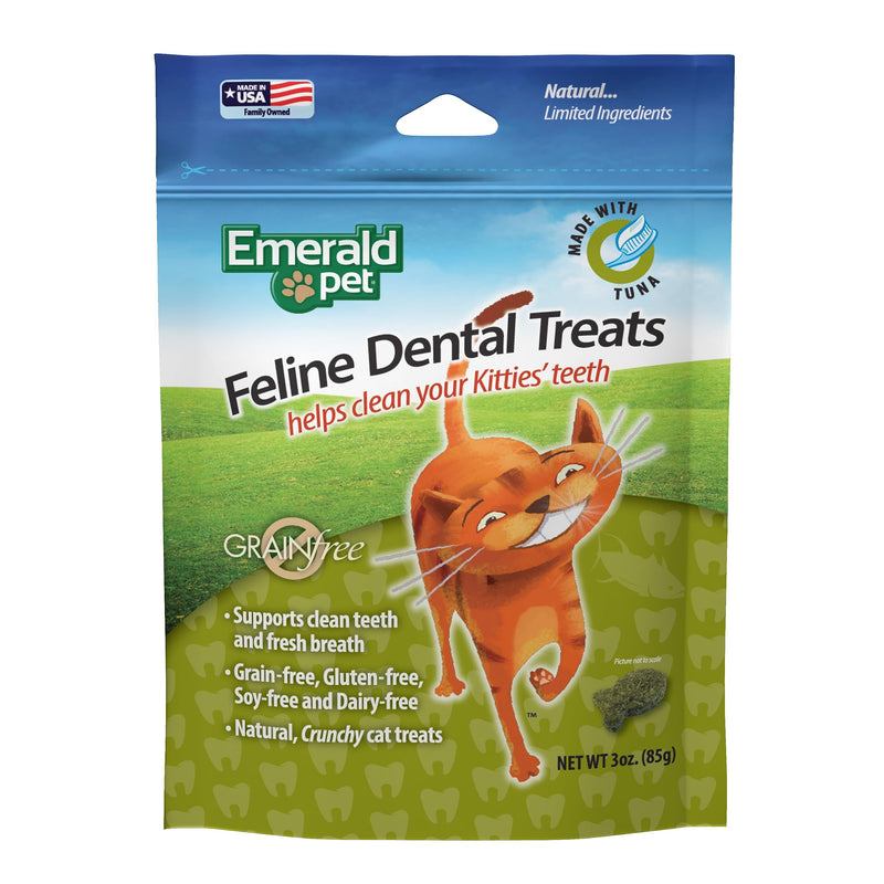 Feline Dental Treats — Tasty and Crunchy Cat Dental Treats Grain Free — Natural Dental Treats to Clean Cat Teeth, Freshen Cat Breath, and Reduce Plaque and Tartar Buildup — Tuna Treats, 3 oz - PawsPlanet Australia