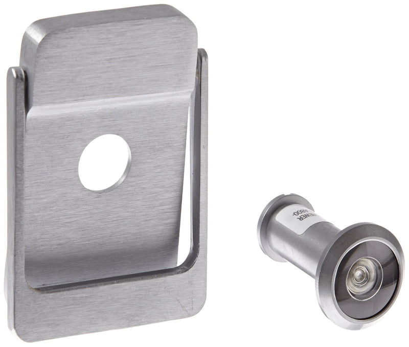 Rockwood 614V.26D Brass Door Knocker with Door Viewer, 2-1/8" Width x 3" Height, Satin Chrome Plated Finish