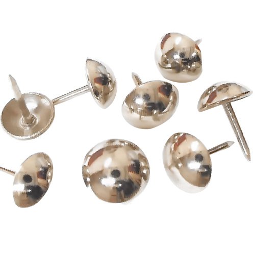 decotacks® Silver Finish Upholstery Nails, Furniture Tacks Thumb Tacks, Push Pin 7/16in - 100 Pcs/Box [Nickel/Silver Finish] DX0511