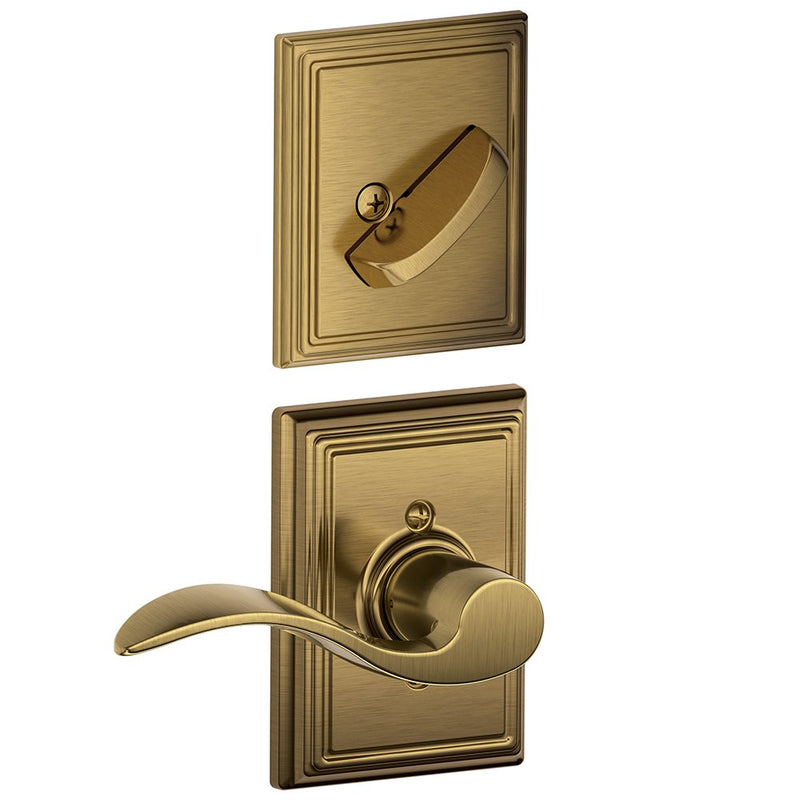 Schlage F59 ACC 609 ADD Addison Collection Accent Left-Handed Handleset Interior Lever, Antique Brass