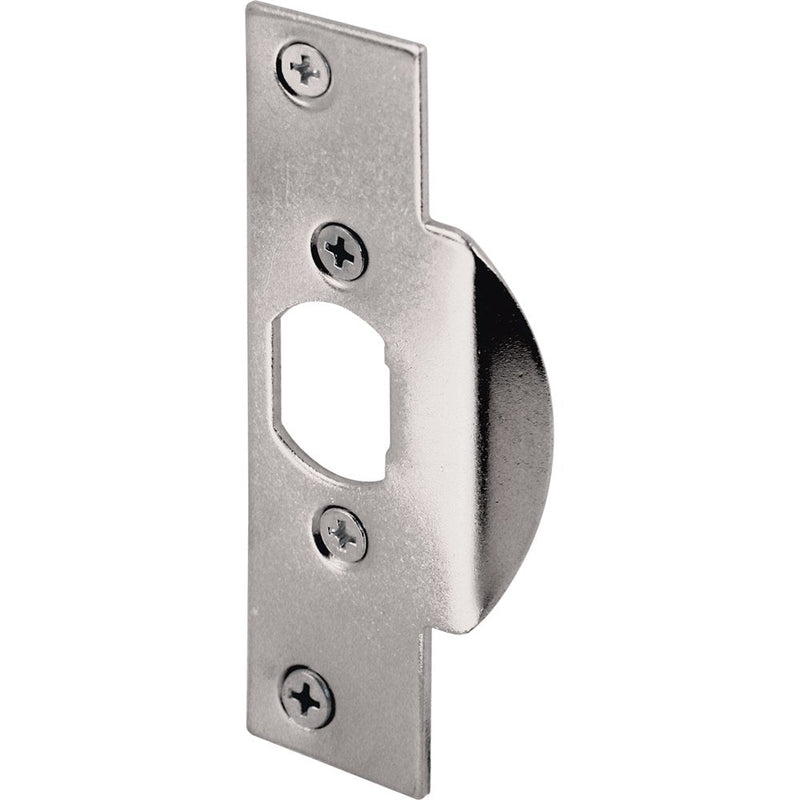 Prime-Line U 9474 Security Latch Strike, 1-1/8 In. x 4-1/4 In., Stamped Steel Construction, Chrome-Plated Finish (Single Pack)