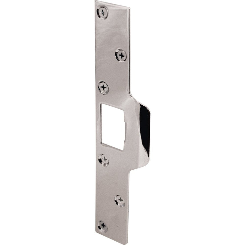 Prime-Line U 9476 Maximum Security Latch Strike, 1-1/4 In. x 7-7/8 In., Steel, Chrome Plated (Single Pack) 1 Count (Pack of 1)