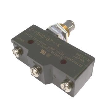 OMRON Z-15GQ-B7-K 0.5 MM Contact Gap, 15 AMP, 250 VAC, Basic Switch, General Purpose, Panel Mount Plunger Actuator (Medium OP), Screw TERMINALS, SPDT, Z Series