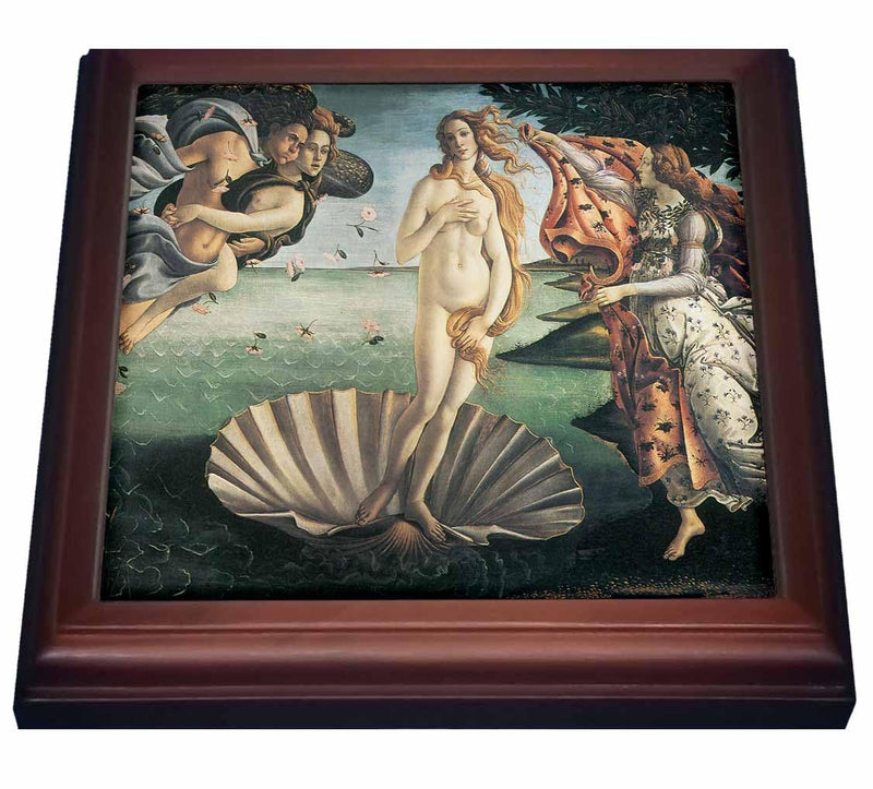 3dRose Birth of Venus by Sandro Botticelli Trivet with Ceramic Tile, 8" by 8", Brown