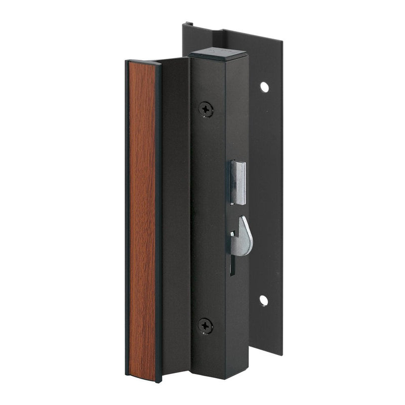 Prime-Line C 1003 Black Aluminum, Sliding Door Handle Set with Hook Lock (Single Pack)