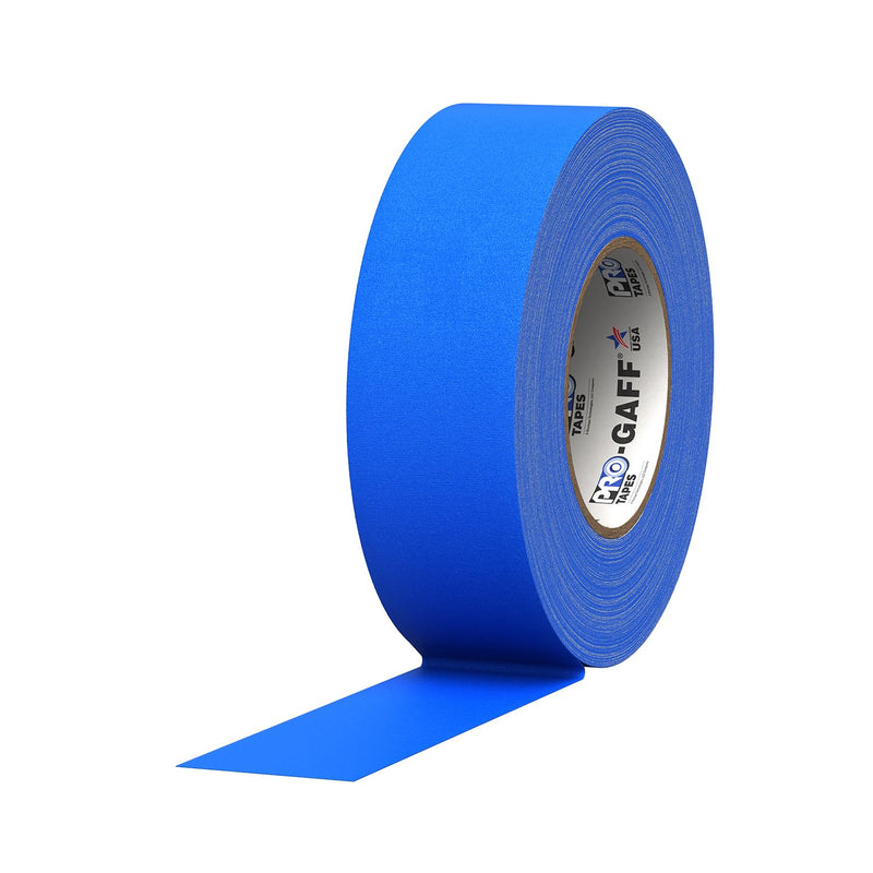 ProTapes Pro Gaff Premium Matte Cloth Gaffer's Tape With Rubber Adhesive, 11 mils Thick, 55 yds Length, 2" Width, Electric Blue (Pack of 1)