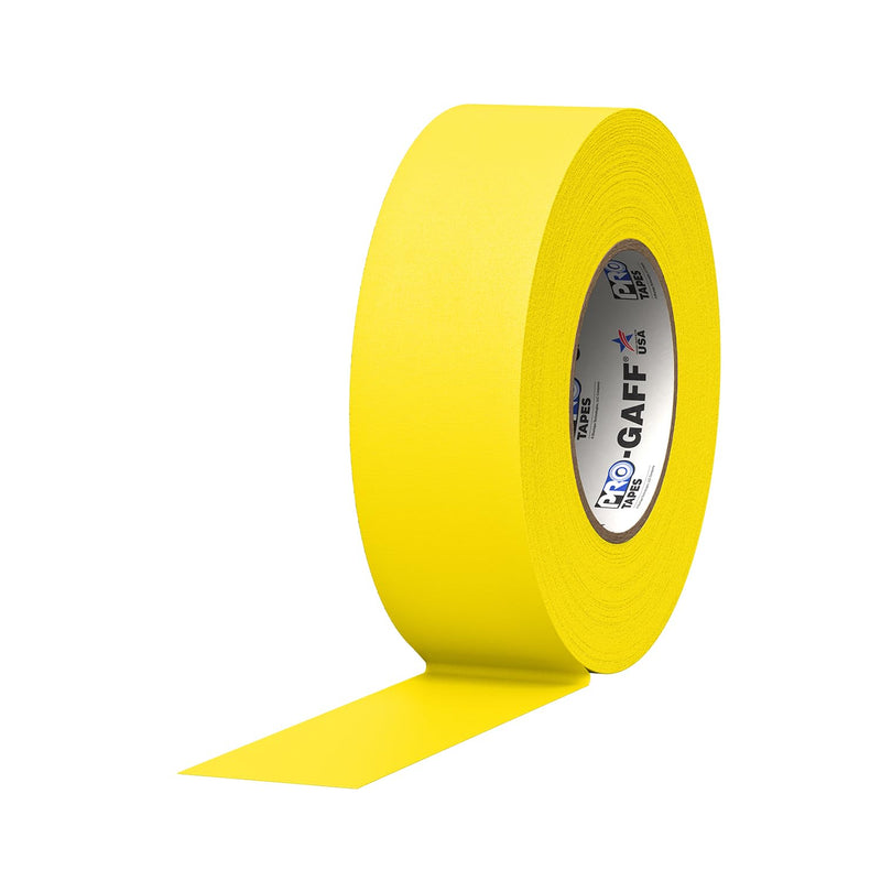 ProTapes Pro Gaff Premium Matte Cloth Gaffer's Tape With Rubber Adhesive, 11 mils Thick, 55 yds Length, 2" Width, Yellow (Pack of 1)