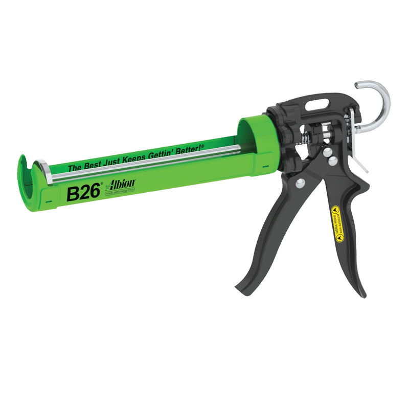 Albion Engineering Company B26 B-Line Manual Cartridge Caulking Gun, 1/10 Gallon (10 oz), 26:1 Drive 10 oz (1/10 Gallon) / 300 ml 26:1 Manual Drive