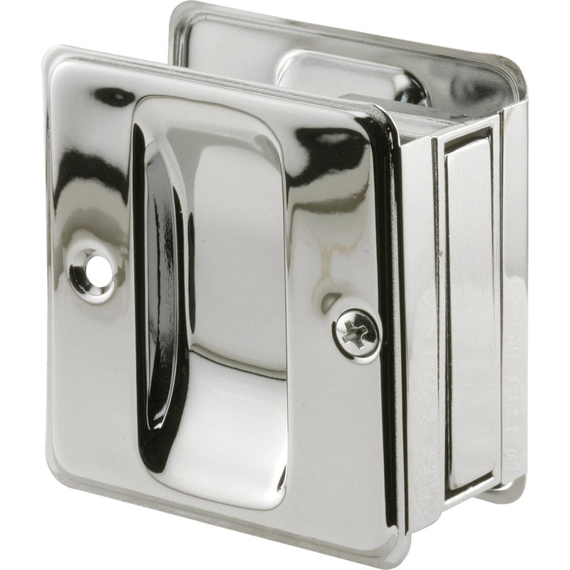 Prime-Line N 7085 Pocket Door Handle and Pull, 2-1/2 In. L X 1-3/8 In. W X 2-3/4 In. D, Solid, Chrome Plated (Single Pack)