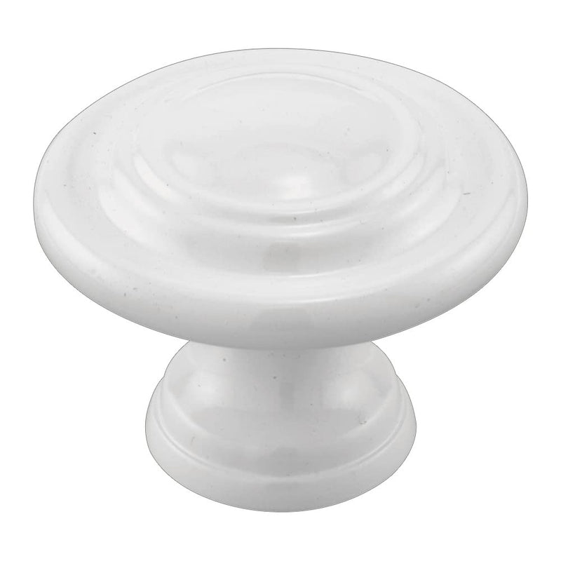 Prime-Line N 7439 Bi-Fold Door Knob – Wide Base, Large Diameter Door Knob For Easy Gripping, Replace Old or Unsightly Knobs, 1-11/16 in. Outside Diameter, Diecast, Classic White Finish (Single Pack)