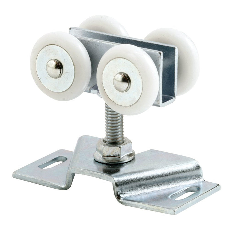 Prime-Line N 7449 Door Roller Assembly, 7/8 In, Convex, Plastic Tires, Steel Bracket and Ball Bearings (2 Pack), Zinc 7/8 in.