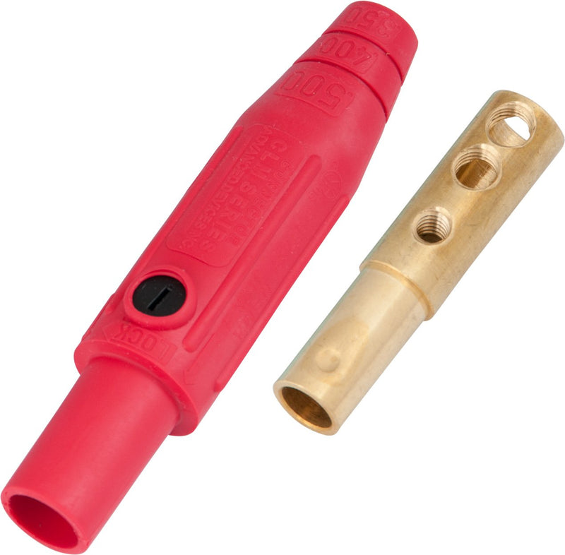 Marinco CLM2F-C CLM Cam Type, Series 15 Mini Inline, Single Pin Connector, 150 Amp, 600 Volt, 8 - #2 AWG, Female - Red (C)