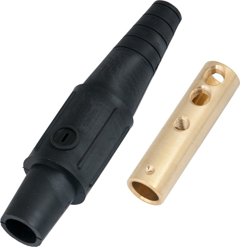 Marinco CLS20FB-A CLS Cam Type, Series 16 Inline, Single Pin Connector, 400 Amp, 600 Volt, #2-2/0 AWG, Female - Black (A) #2 - 2/0 Series 16 - Female