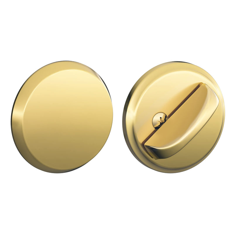 Schlage B81605 Key Lock Door Knocker - Bright Brass W/Exterior Plate