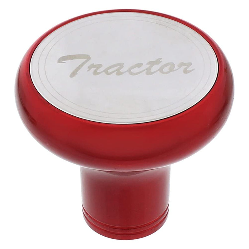 United Pacific 22967 - Air Brake Valve Control Knob - "Tractor" Deluxe Aluminum Screw- On, With Stainless Plaque - Candy