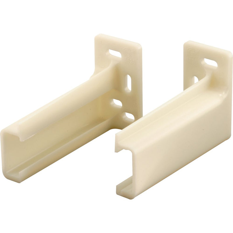 Prime-Line R 7265 Drawer Track Back Plate, 3/8 In. x 1 In., Plastic, Off-White (1 Pair) 1 Count (Pack of 1)
