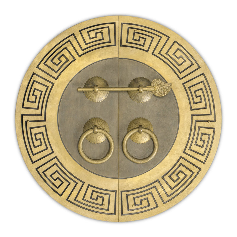 "Tibetan" Brass Cabinet Face Plate Backplate Set – 9.5", by Hardware Philosophy