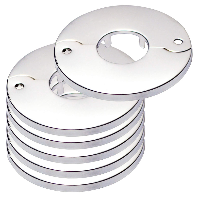 Floor and Ceiling Plate Split Flange, Fits 1 Inch IPS Galvanized Pipe or 1-1/4 Inch Copper Pipe, Chrome Finish (Pack of 6) - NewNest Australia