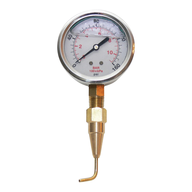 Underhill Water Pressure Gauge and Pitot Tube 160 PSI, with Dial Indicator, Tester, for Outdoor Garden, Sprinklers, Irrigation System, HeadChecker, A-HCGPK