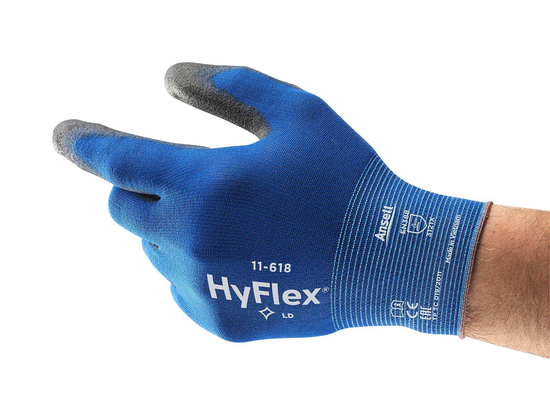 Ansell HyFlex 11-618 Nylon Light Duty Multi-Purpose Glove with Knitwrist 9 (L)