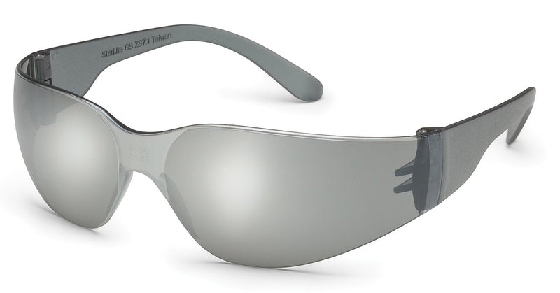 Gateway Safety 468M UL-Certified StarLite Safety Glasses, Silver Mirror Lens, Gray Temple (Pack of 10) Silver Mirror Lens/Gray Temple 10-Pack
