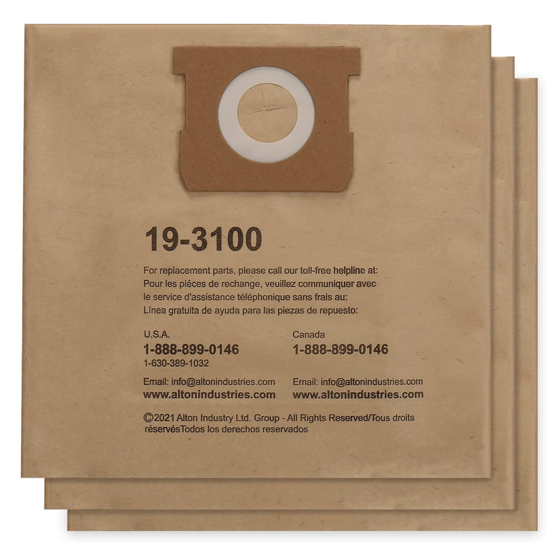 alton enterprises limited Stanley 19-3100 5-8 Gallon Disposable Filter Bag for Wet/Dry Vacuums,(Pack of 3)