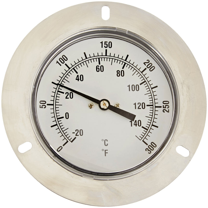 PIC Gauge V35WFF-300 3.5" Dial, 0/300°F, 5ft. Stainless Steel Capillary, Polycarbonate Lens, and 3" Stainless Steel Plain Bulb 0 - 300 Deg F
