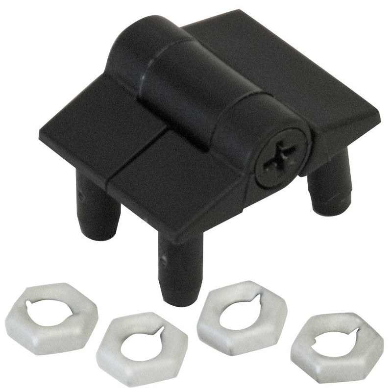 Southco - E6-10-101-20 E6 Series Adjustable Torque Position Control Hinge, Acetal Copolymer, 1" Leaf Height, 2.19 in-lbf Symmetric Torque, Black