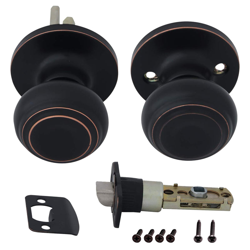 Honeywell Safes & Door Locks - Classic Passage Door Knob Interior - Ideal for Closets, Hallways & Non-Locking Bedroom Door Knobs with Easy Installation - ‎5.25"L x 2.75"W - Oil Rubbed Bronze - 8101403