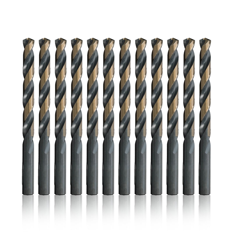 Drill America - KFD1/8P12 1/8" High Speed Steel Black & Gold KFD Split Point Drill Bit (Pack of 12), KFD Series 1/8 in