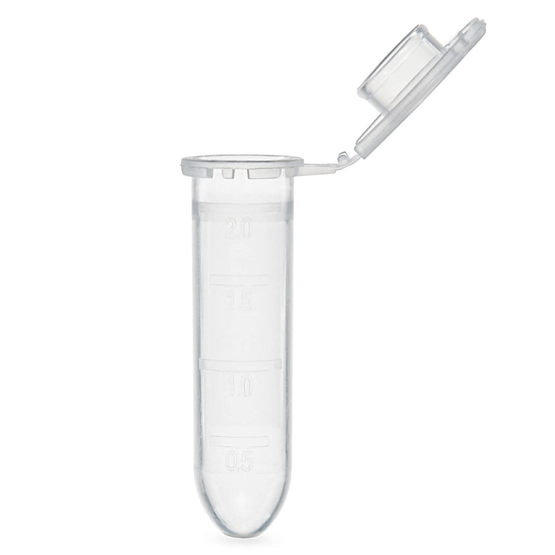 Globe Scientific 111572 Polypropylene Graduated Microcentrifuge Tube with Snap Cap, 2ml Capacity, Natural, RNase Free, DNase Free (Pack of 500)