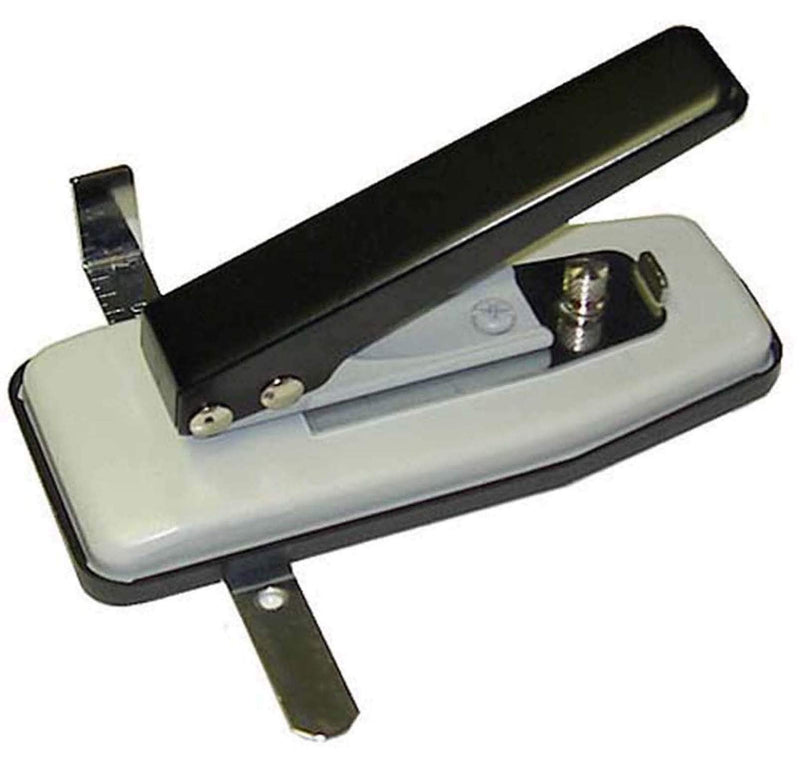 Akiles CSP-G Slot Punch With Guide (1/2" W x 1/8" T) for Photo ID Badges & Cards from ABC Office | Adjustable Slide Guide, Depth Margin Control, Steel Construction, Removable Chip Tray, For ID Card Connectors
